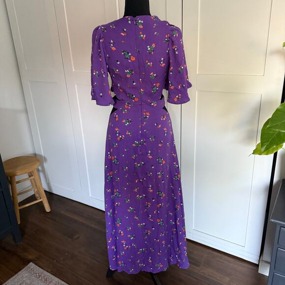 Like New! Revolve AFRM Renzo Purple Floral Cut Out Dress - xs - Picture 6 of 10